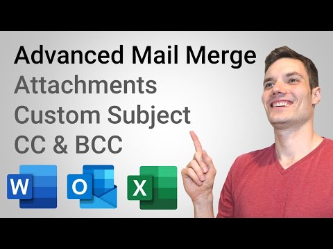 How to Mail Merge with Attachments, Custom Subject & CC / BCC - using Word, Excel, & Outlook Video