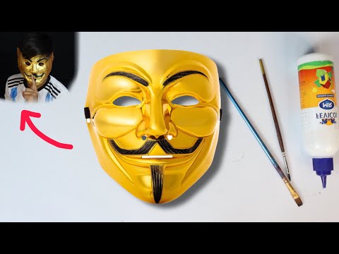 DIY Gold Hacker Anonymous Vendetta 3D Mask at Home | Easy