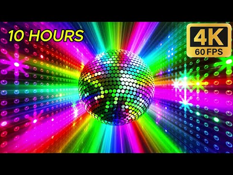 [4K 60 FPS] Colorful Big Disco Ball – 10 Hours of Neon Party Lights & Relaxing Vibes - 2025