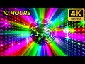 4K 60 FPS Colorful Big Disco Ball 10 Hours Of Neon Party Lights Relaxing Vibes 2025