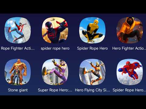 Rope Fighter Action.Spider Rope Hero,Hero Fighter Action,Stone Giant,Super Rope Hero,Hero Flying
