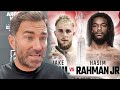EDDIE HEARN REACTS TO JAKE PAUL FIGHTING HASIM RAHMAN JR; PRAISES HIM & HITS BACK AT LAWRENCE OKOLIE