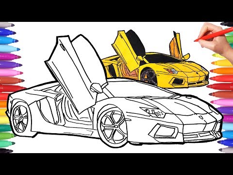 How to Draw a Car | Cars Coloring Pages | Drawing Sport cars How to Draw a Lamborghini
