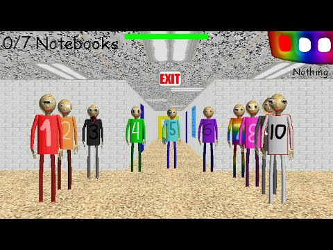 10 baldis are after me. help. | 10987654321 (Baldi's Basics MOD)