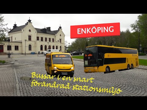 UL bussar vid Enköpings station maj 2021 + En liten olycka