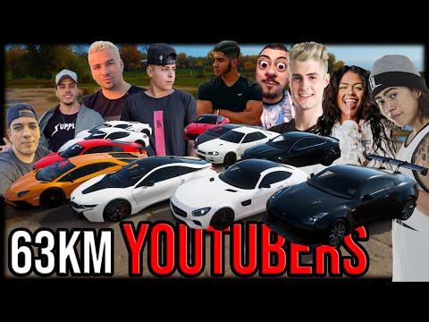 Forza Horizon 4 - CORRIDA 63KM de YOUTUBERS só MAQUINA