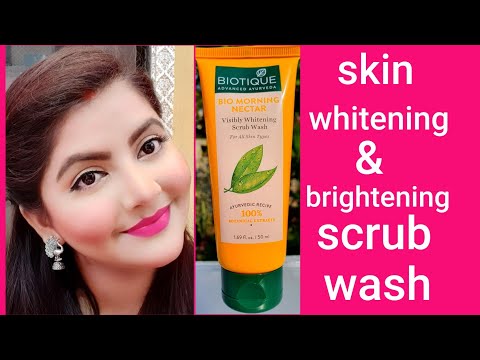 Skin whitening & brightening scrub wash |BIOTIQUE morning nector visibly whitening scrub wash | RARA Video