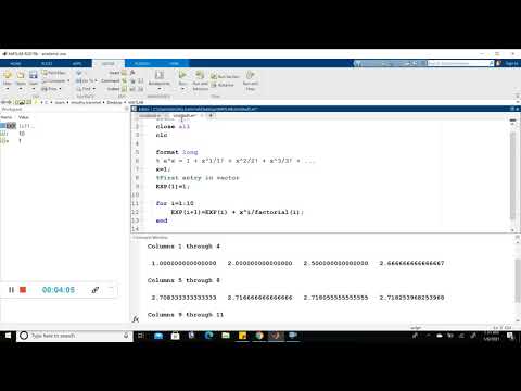 Absolute Relative Error and Vectorization (e^x)