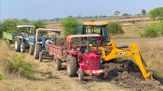 Canal Repairing JCB 3dx Backhoe Loader | New Holland 3630 4wd | Mahindra 275 Di | Eicher 485 Tractor