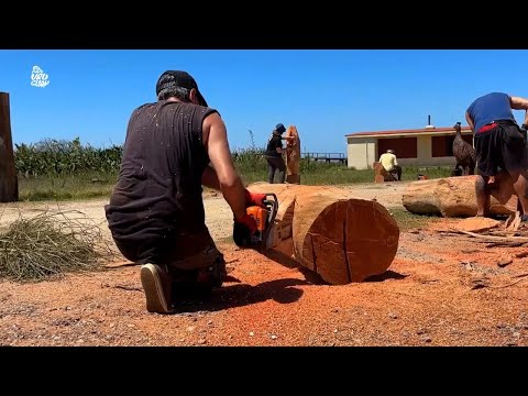 Todo Uruguay | Esculturas en madera: arte con motosierra en La Paloma
