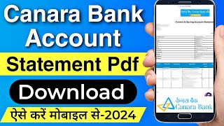 Canara Bank Ka Statement Kaise Nikale 2024 | How to Download Canara Bank Statement Pdf