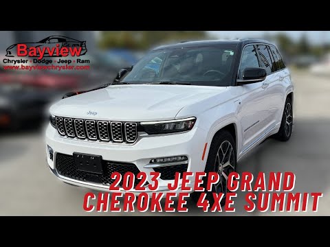 2023 Jeep Grand Cherokee 4xe Summit Reserve 4x4 in White for sale at Bayview Chrysler Dodge Jeep Ram in Sarnia, ON