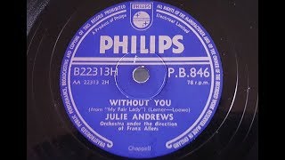 Julie Andrews &#39;Without You&#39; 1958 78 rpm