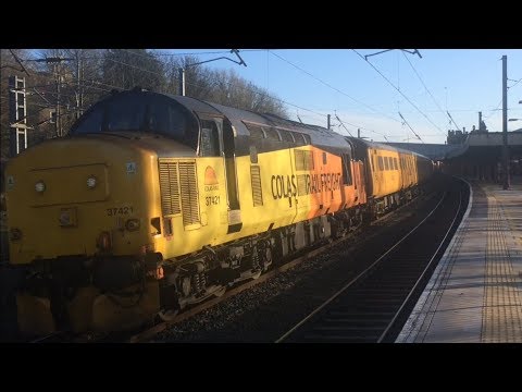 37421 & 37057 Pass Lancaster On Derby RTC - Carlisle High Wapping 13/02/18