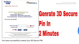 Genrate & Reset  3D Secure 6 Digit Pin In Hindi