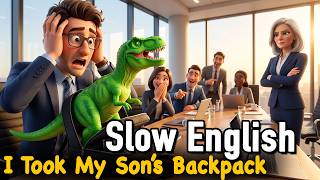 The Day I Took My Son's Backpack to Work! | Days Of Our Family |Slow English For Beginners|A2 level