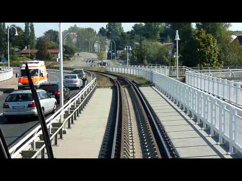 UBB-Zug fährt über die Wolgaster Brücke nach Usedom