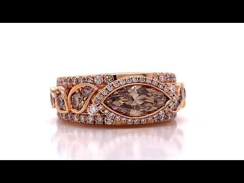 18ct Rose Gold Champagne Diamond Ring X1477
