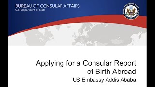 Applying for a Consular Report of Birth Abroad (CRBA)