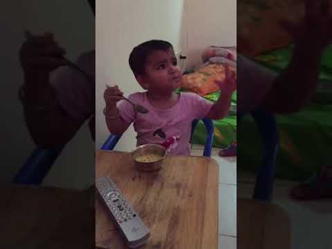 Vedanshi having fun with ice cream 🤪