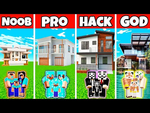 EPIC Minecraft Battle: Noob vs Pro vs Hacker vs God - New Elite House!