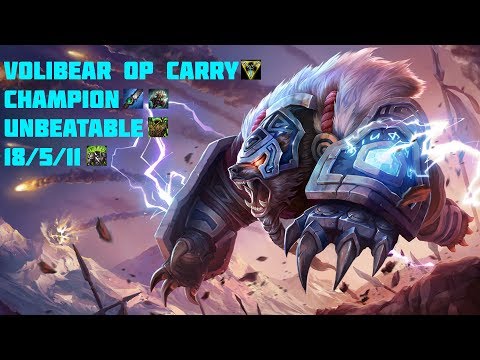 LoL Volibear JUNGLE IS THE BEST JG IN PATCH 7.10 OP CARRY CRAZY RAIDBOSS!