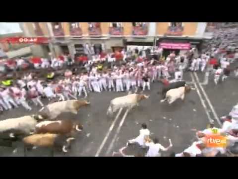 July 7 2011 encierro with Torrestrella bulls in Pamplona