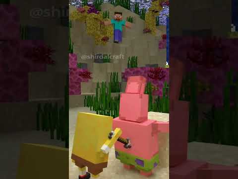 Training operation of Patrick and SpongeBob 😋😂... |  minecraft animation