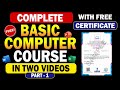 Complete Basic Computer Course With Free Certificate Part 1