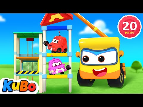 Stack Up! Build a 3D Car Park Tower 🅿️ | Super Fun Building Games | Kubo - Cartoons For Toddlers