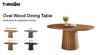 Tribesigns XK00685X - Installation Guide Oval Dining Table Elevate anuncio