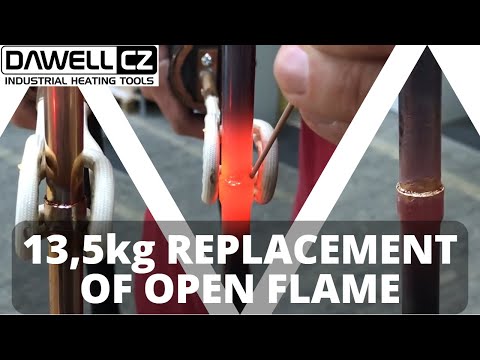 Silver brazing of copper tubes with induction heater | DAWELL DHI-45C