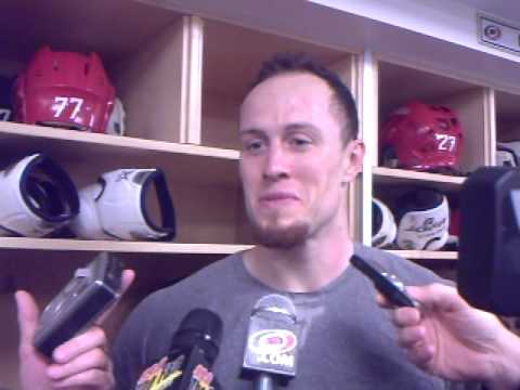Carolina Hurricanes Joe Corvo after game winning goal 12/19/08 against Florida Panthers