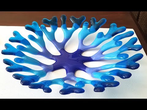 FUSED GLASS CORAL BOWL INSTRUCTIONS TIME LAPS, my first fused glass project