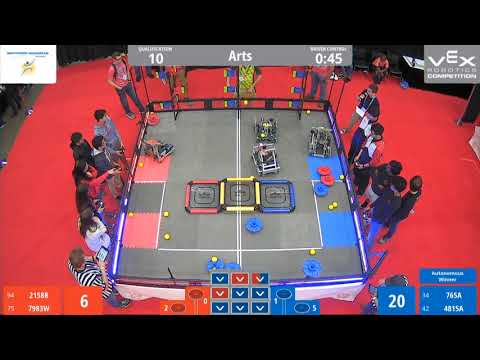 2019 VEX Worlds Arts Q10, 2158R, 7983w vs 765A, 4815A