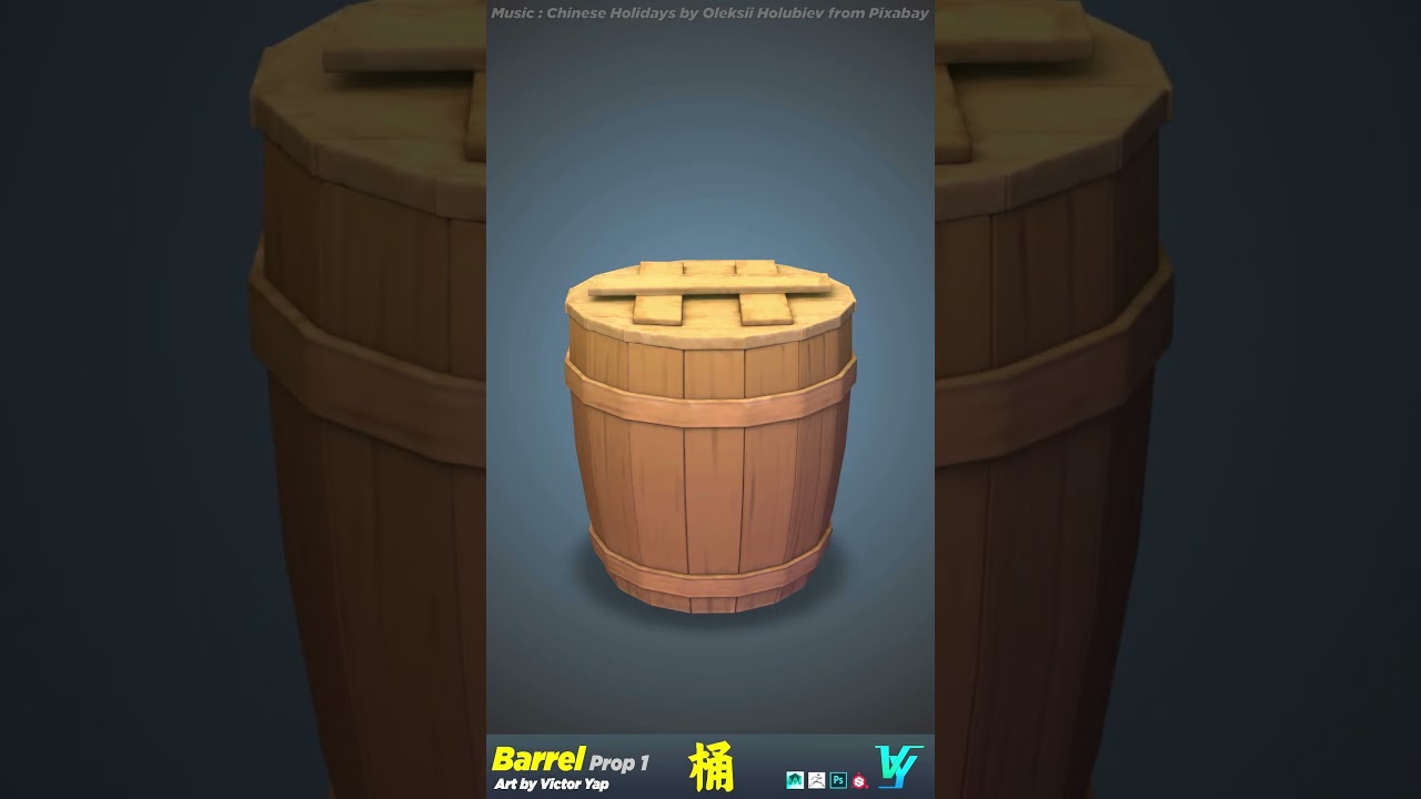 Ancient Chinese Barrel 3D Model