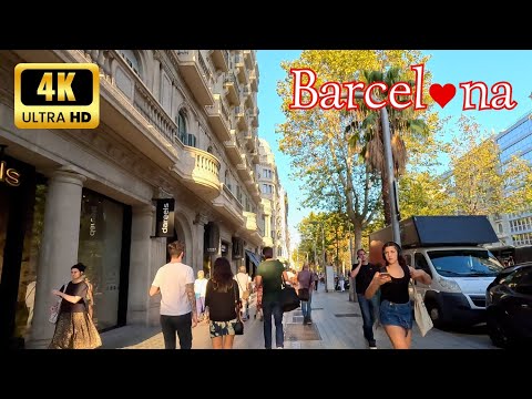 [4K]🇪🇸 Barcelona, Spain - WALKING TOUR || Expensive district of Barcelona. Diagonal Avenue.
