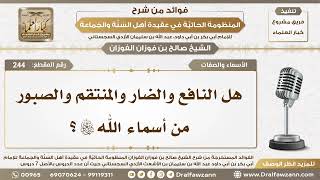 244 - هل النافع والضار والمنتقم والصبور من أسماء الله تعالى؟ - الشيخ صالح الفوزان image