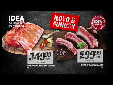 Novo u IDEA prodavnicama: sveža i marinirana svinjska rebarca 26.03 - 1.04.2018.