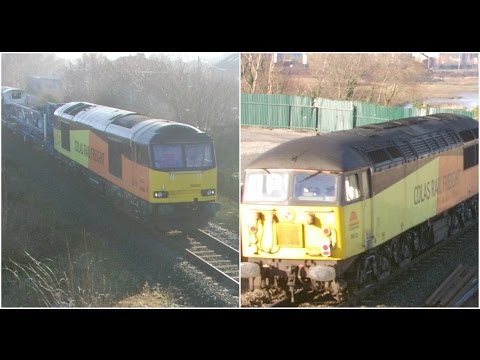 Bagillt 20.1.2017 - Colas 60002 and 56113 - class 56 60 Flint Holywell