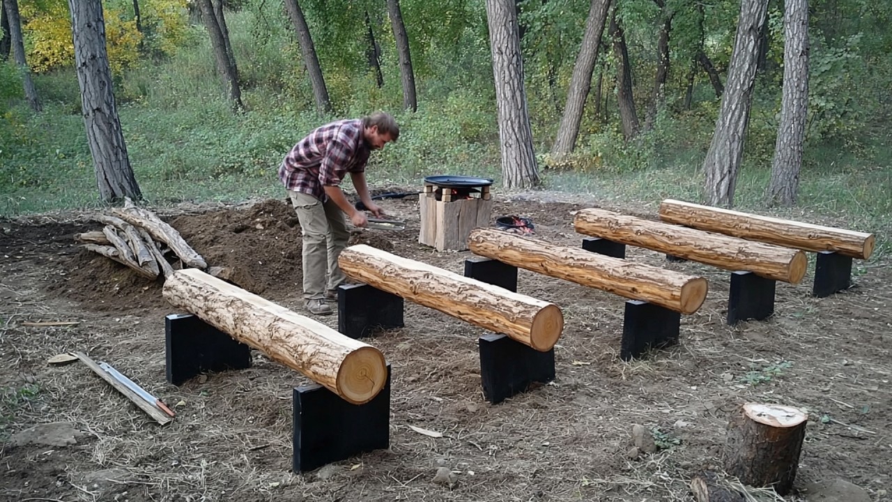 Man Builds Traditional Log Cabin with Outdoor Kitchen | Start to Finish @lesnoy