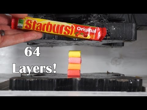 Starburst Crushed And Folded With Hydraulic Press Into 64 layers Video