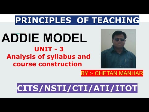 POT , ADDIE MODEL ,  NSQF And Analysis of Syllabus , Principles of Teaching , TRAINING METHODOLOGY