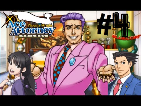 Phoenix Wright Ace Attorney Trilogy Nintendo 3DS Walkthrough Part 4 BLUECORP DASTARD! [HD]