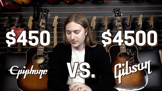 Video thumbnail for $450 vs $4500 Acoustic Guitar | Cheap vs Expensive | Epiphone vs Gibson Obvious choice or..? by A Flash Flood of Gear