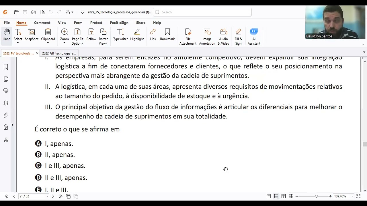 Questões ENADE 2022 Tecnólogo Processos Gerenciais