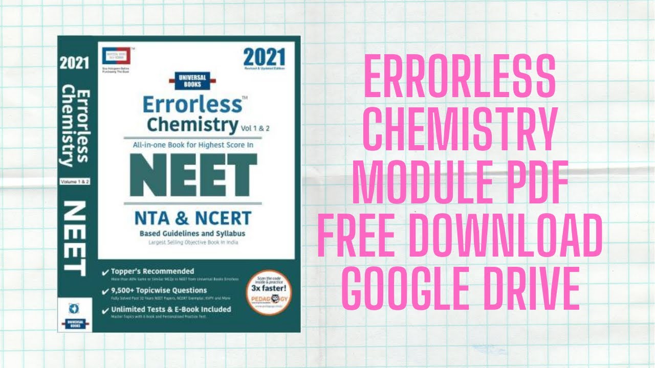Errorless Chemistry Free Download🔥| Errorless Chemistry For NEET | IIT-JEE