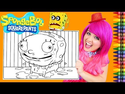 Coloring SpongeBob Squarepants Silly GIANT Coloring Book Page Crayola Crayons | KiMMi THE CLOWN