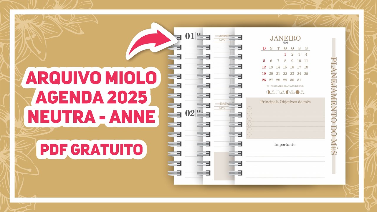 ARQUIVO MIOLO AGENDA NEUTRA ANNE 2025 - ARQUIVO GRATUITO