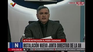 Tarek William Saab sobre secuestro de Maduro y Flores en acto de notificación nueva directiva AN